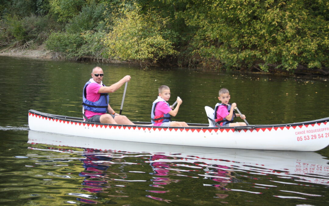 Journée événement triathlon octobre rose canoe roquegeoffre